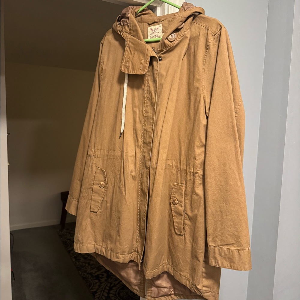 Faded Glory Light Brown Hooded Utility Jacket